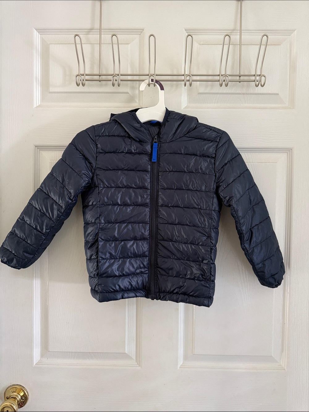 Primary Kids Lightweight Hooded Puffer Jacket - Navy